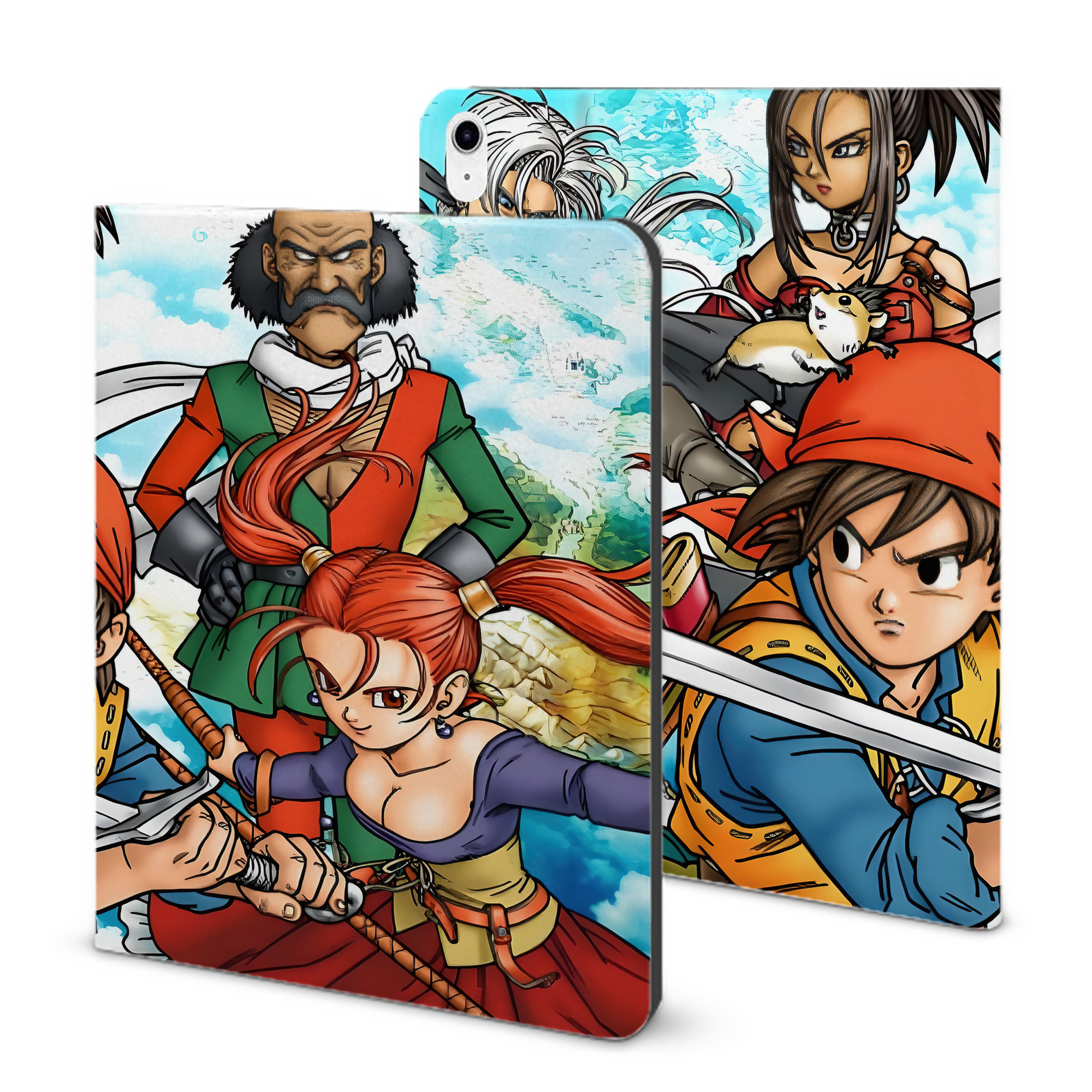 （画像用） ドラゴンクエスト Doragon Kuesuto Dragon Quest IPad ケース ブック型 PUレザー TPU 耐衝撃 軽量 薄型 ペン収納なし 全面保護 IPad 各モデル対応